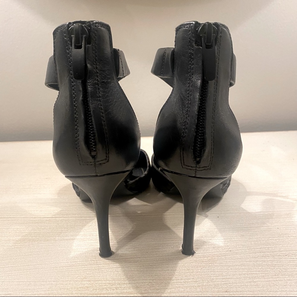 🖤 Enzo Angiolini Black Leather & Houndstooth Pumps Heels 7.5 👠✨ - Picture 6 of 7
